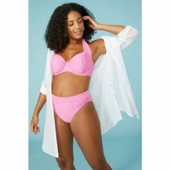 Gorgeous Textured Non Pad Balcony Bikini Top For Female