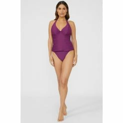 Gorgeous Textured Non Pad Plunge Tankini Top For Female -Gorgeous Sales Shop unnamed file 1293