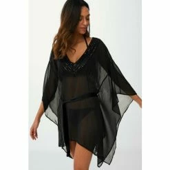 Gorgeous Sequin Detail Kaftan With Tie Waist For Female