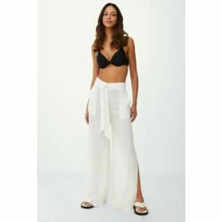 Gorgeous Viscose Modal Lightweight Belted Beach Trouser For Female