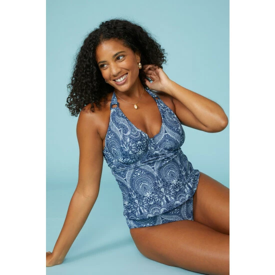 Gorgeous Plunge Halter Non Pad Tankini Top For Female 6 Gorgeous Plunge Halter Non Pad Tankini Top For Female - Image 6