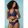 Gorgeous Textured Plunge Halter Nonpad Bikini For Female