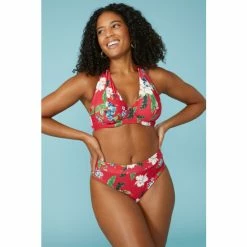 Gorgeous Plunge Halter Non Pad Bikini Top For Female