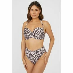 Gorgeous Animal Padded Strapless Bikini Top For Female