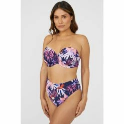 Gorgeous Arianna Palm Padded Strapless Bikini Top For Female